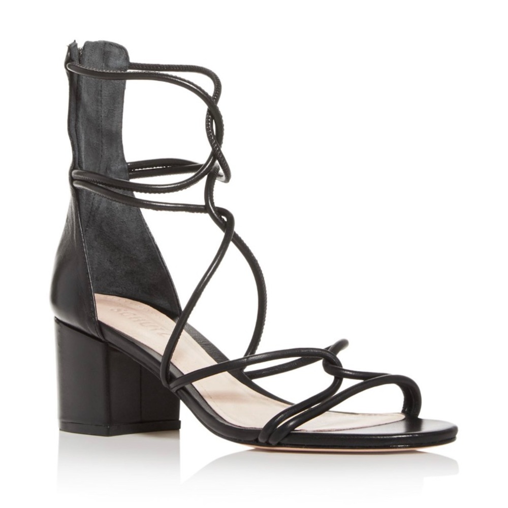 SHAYLA STRAPPY HEELED SANDAL IN BLACK